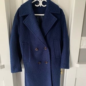 Oversized Royal Blue Cocoon Pea Coat